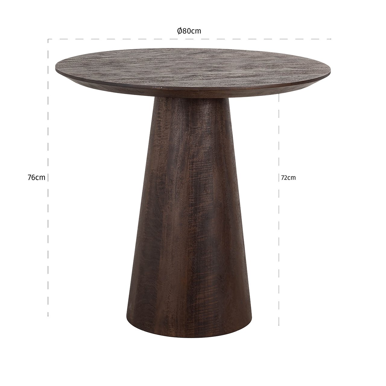 Bistrotisch Willow 80Ø (Dark brown)
