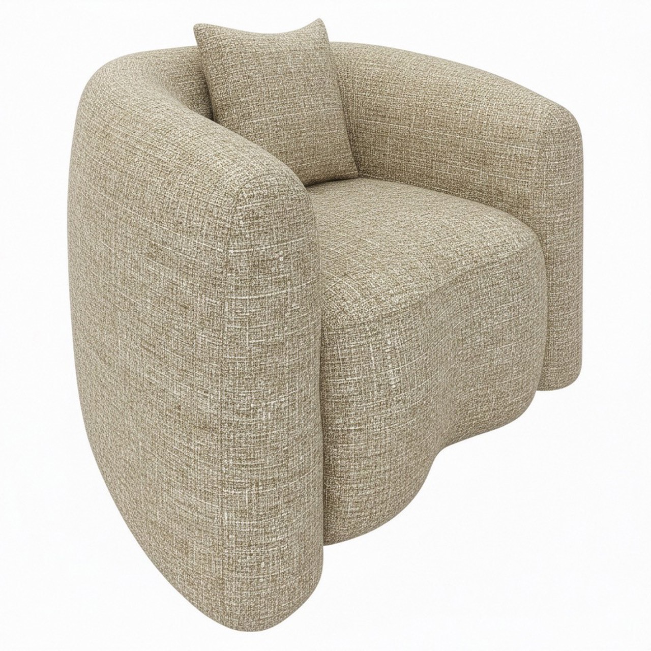 Lounge Stuhl Luxandra sand tweed fire retardant