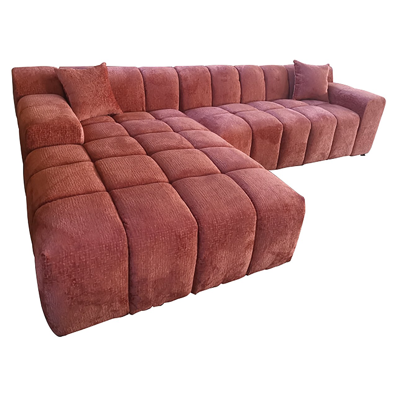 Sofa Cube 3-Sitzer + Lounge links (Fusion 92 Blush)