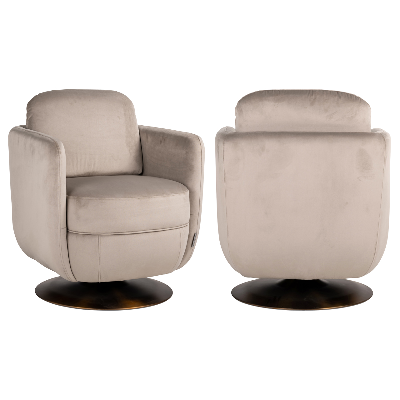 Lounge Stuhl Turner khaki velvet swivel fire retardant