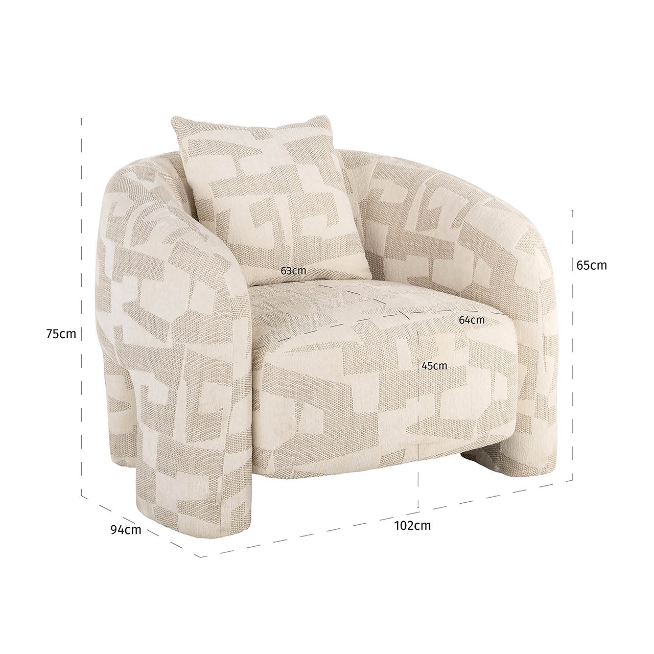 Loungesessel Tuscany beige graffic (Beige graffic) Loungesessel Tuscany beige graffic (Beige graffic)