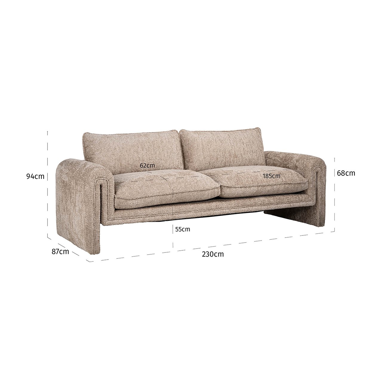 Sofa Sandro lovely beige (Be Lovely 170 Beige)