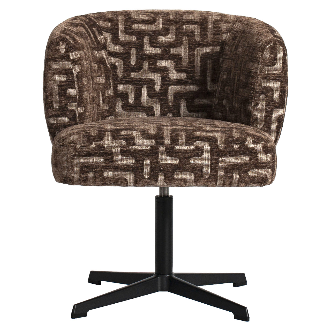 Esszimmerstuhl Dinan brown labyrinth fire retardant - swivel