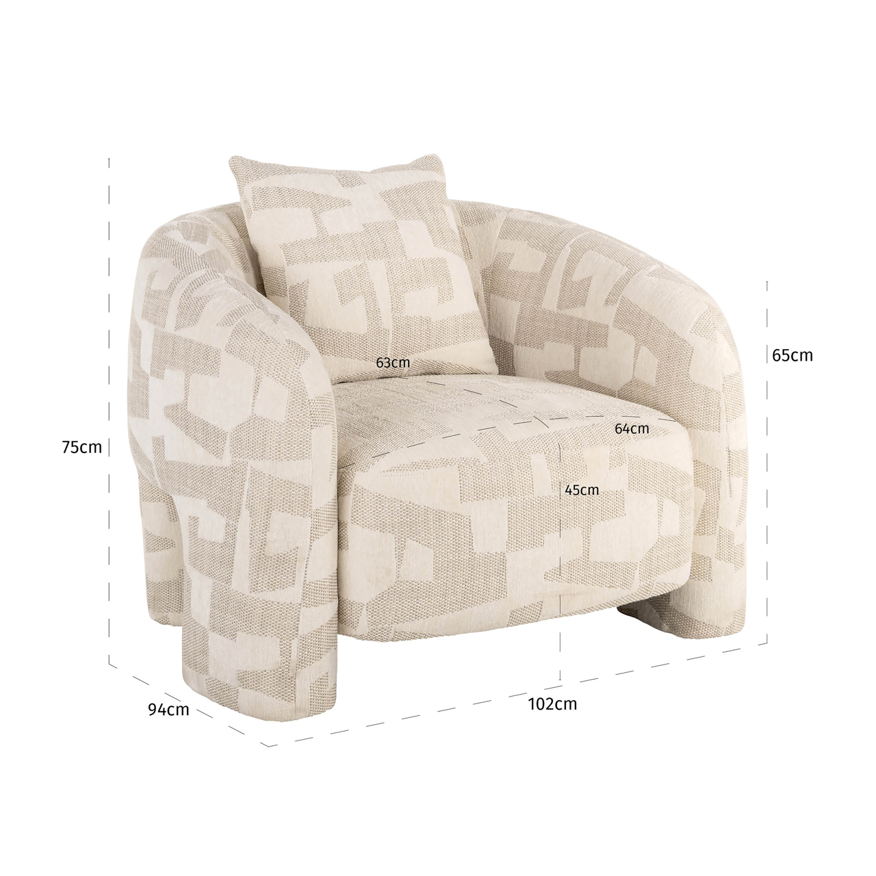 Lounge Stuhl Tuscany beige graffic