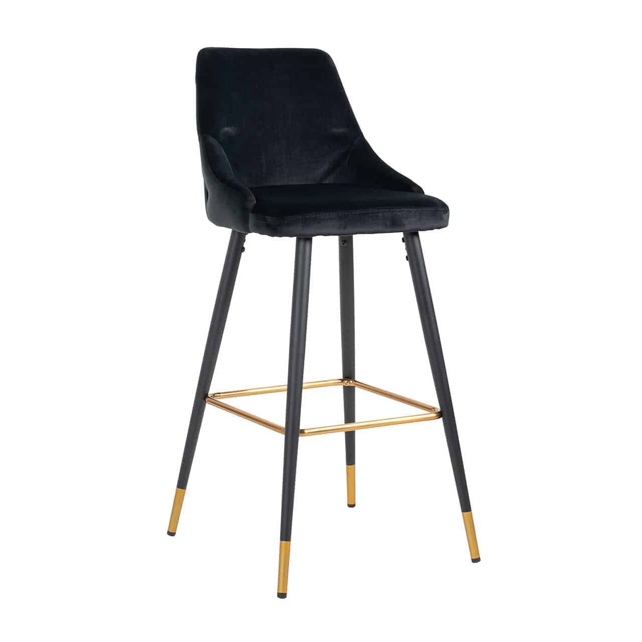 Barhocker Imani black velvet (Set of 2)