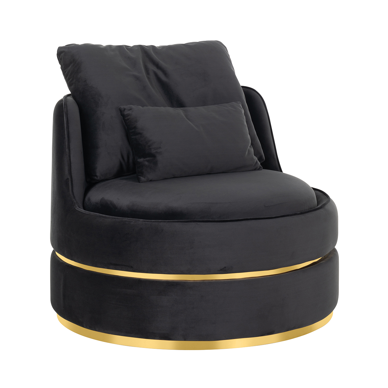 Sessel Kylie antraciet velvet /  gold (Quartz Antraciet 801)