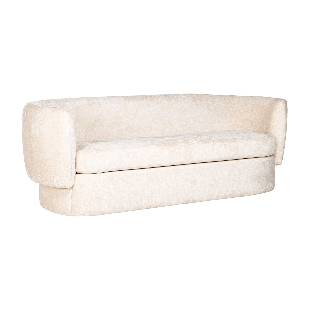 Couch Donatella white chenille fire retardant (FR-Bergen 900 white chenille)