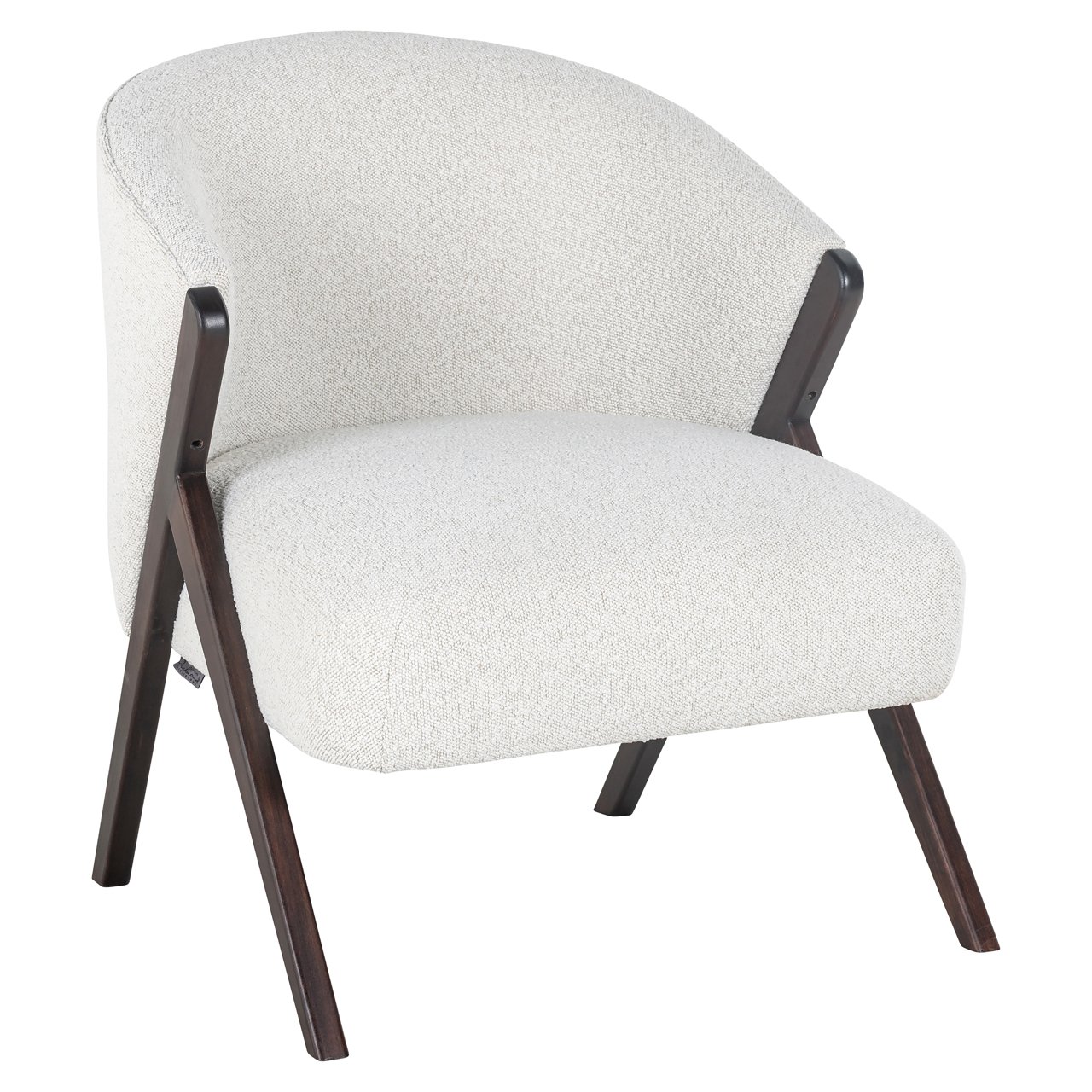 Lounge Stuhl Mia white bouclé