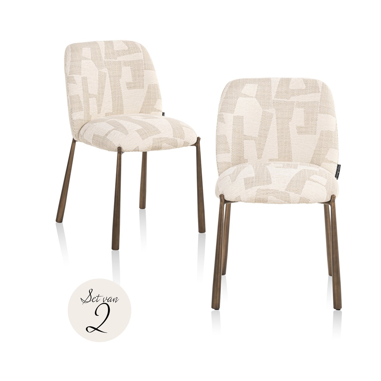 Esszimmerstuhl Lana beige graffic (Set of 2) Esszimmerstuhl Lana beige graffic (Set of 2)