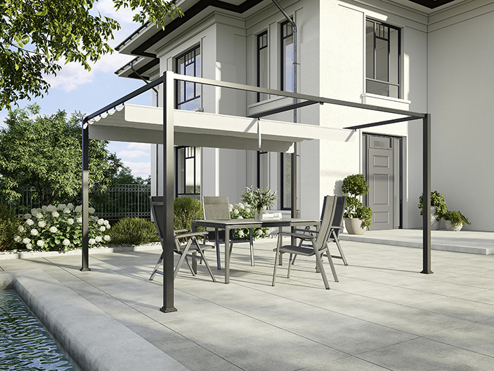 MWH Pergola Pavillon aus Aluminium mit Polyesterdach