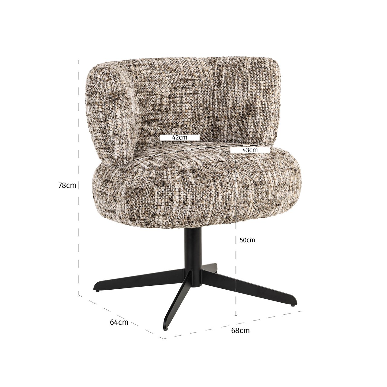 Esszimmerstuhl Alexis brown omara swivel