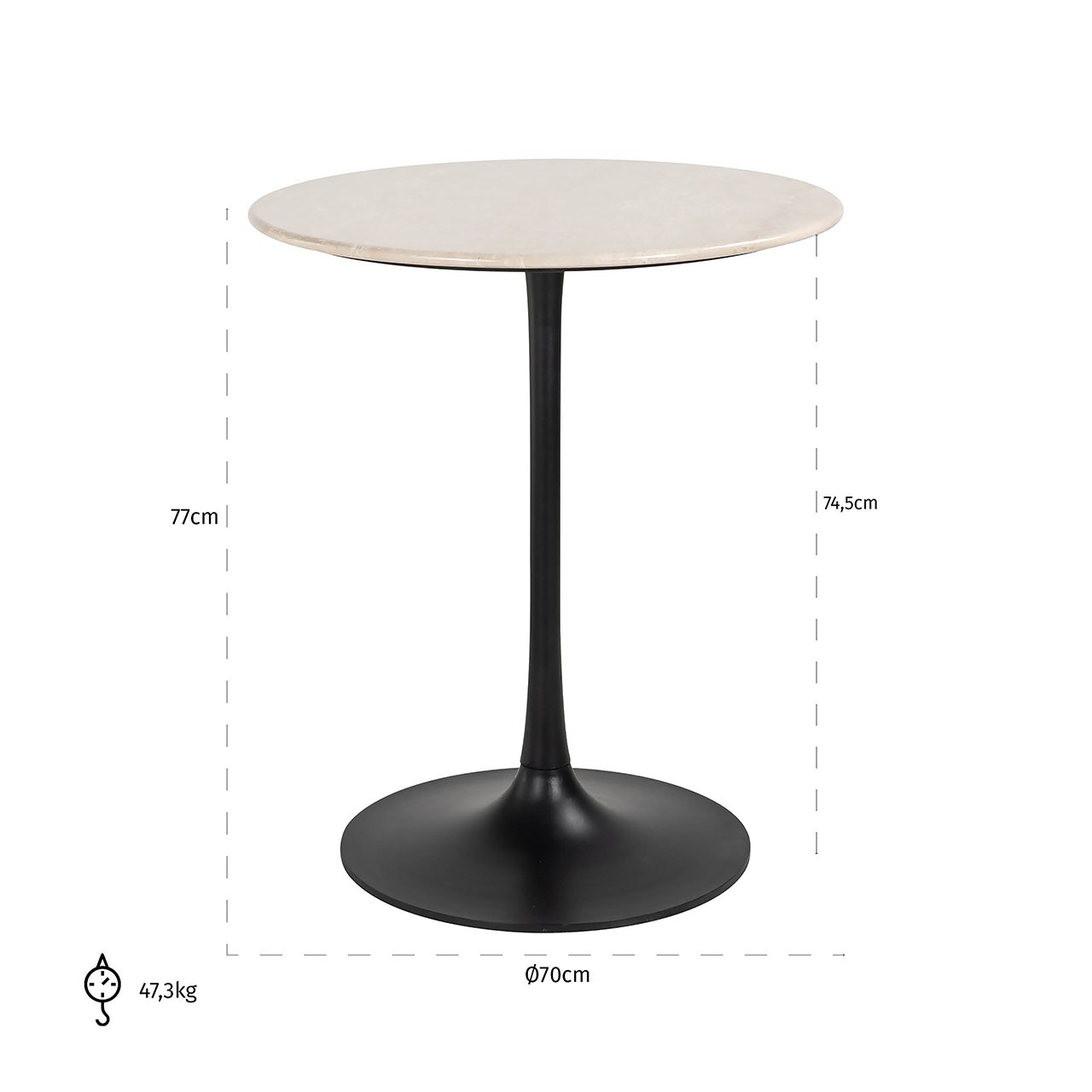 Bistrotisch Tavolo rund (Beige)