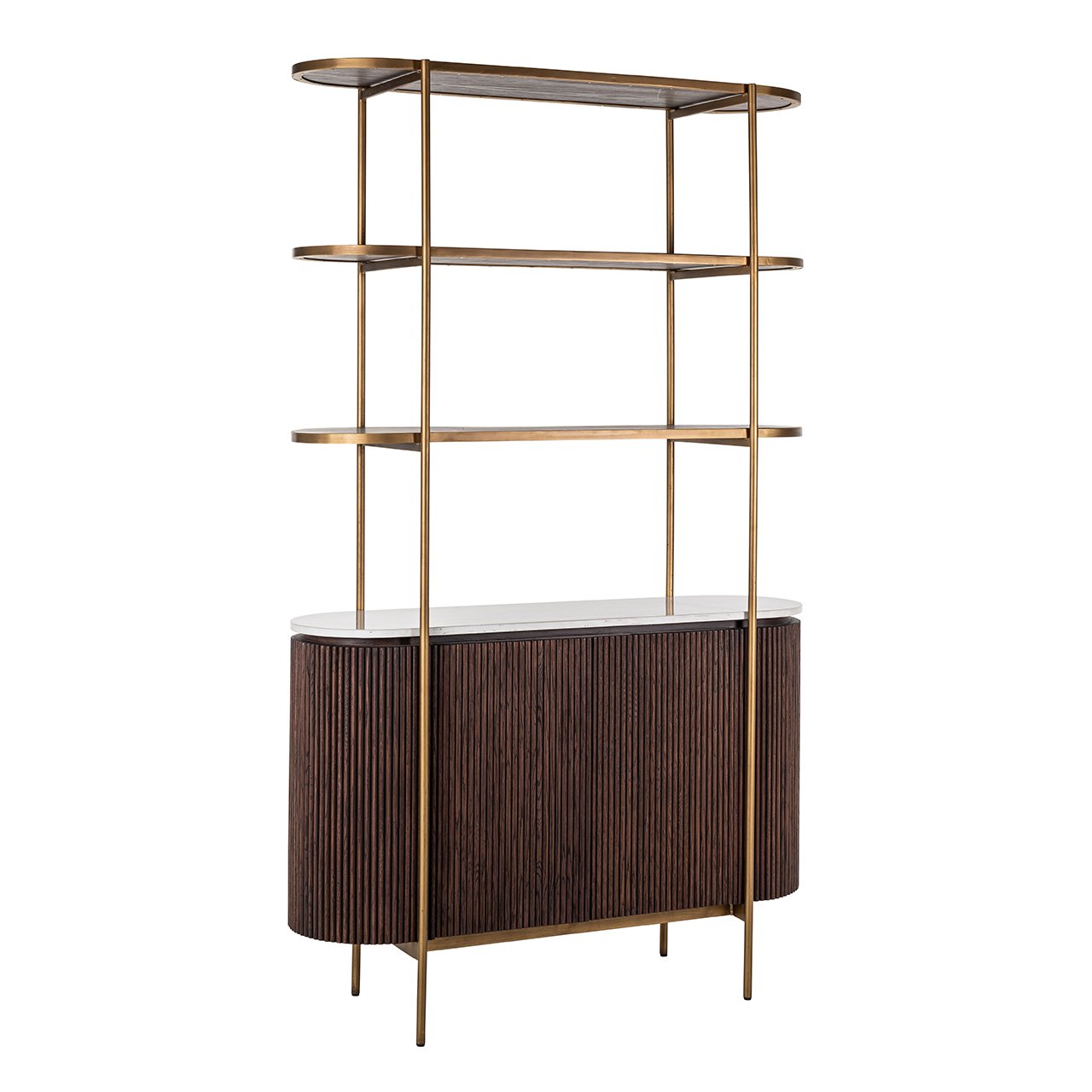 Wandschrank Barkley 2-Türen 3-Bretter (Brushed Gold)