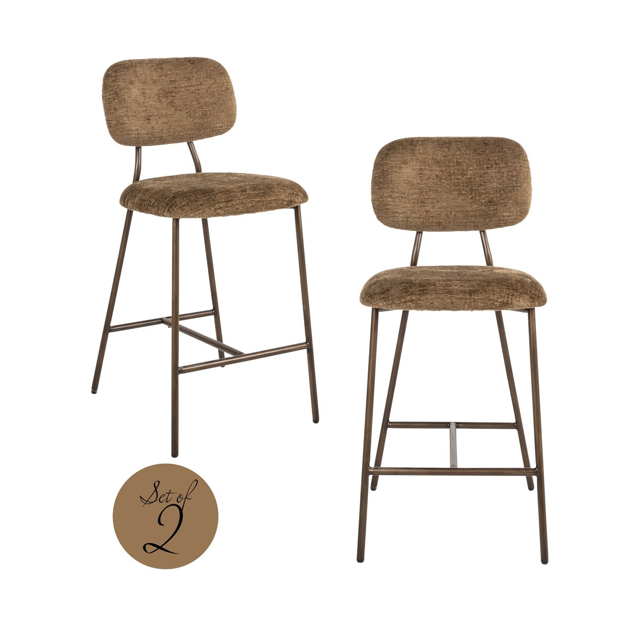 Thekenstuhl Xenia brandy fusion fire retardant (Set of 2)