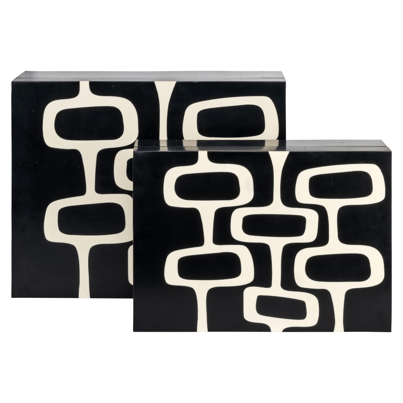 Aufbewahrungsbox Lux black/white (Set of 2)