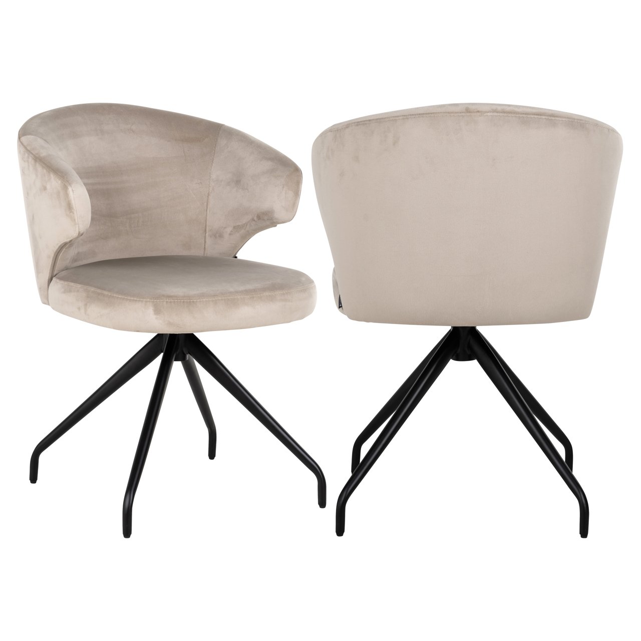 Esszimmerstuhl Milly khaki velvet swivel