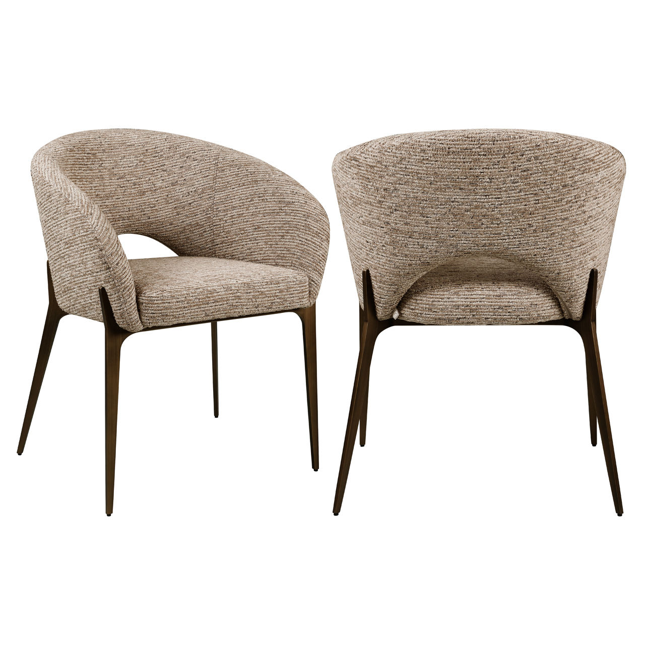 Esszimmerstuhl Kenzi mocca linear fire retardant