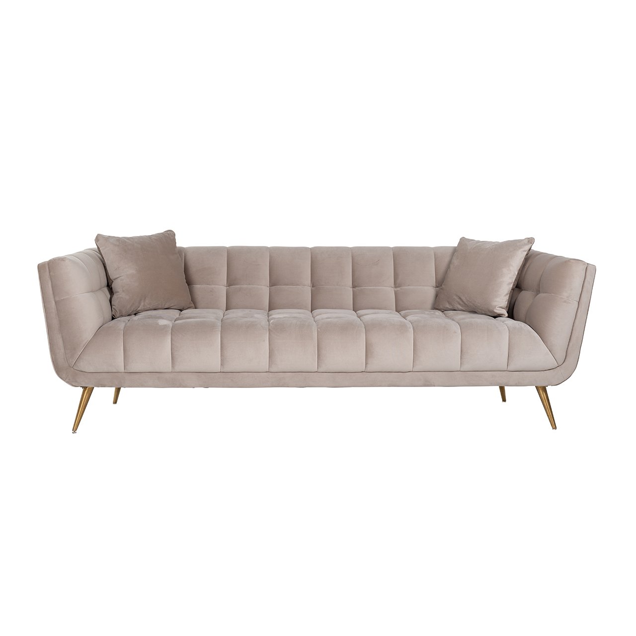 Couch Huxley Khaki velvet / Brushed gold (Quartz Khaki 903)