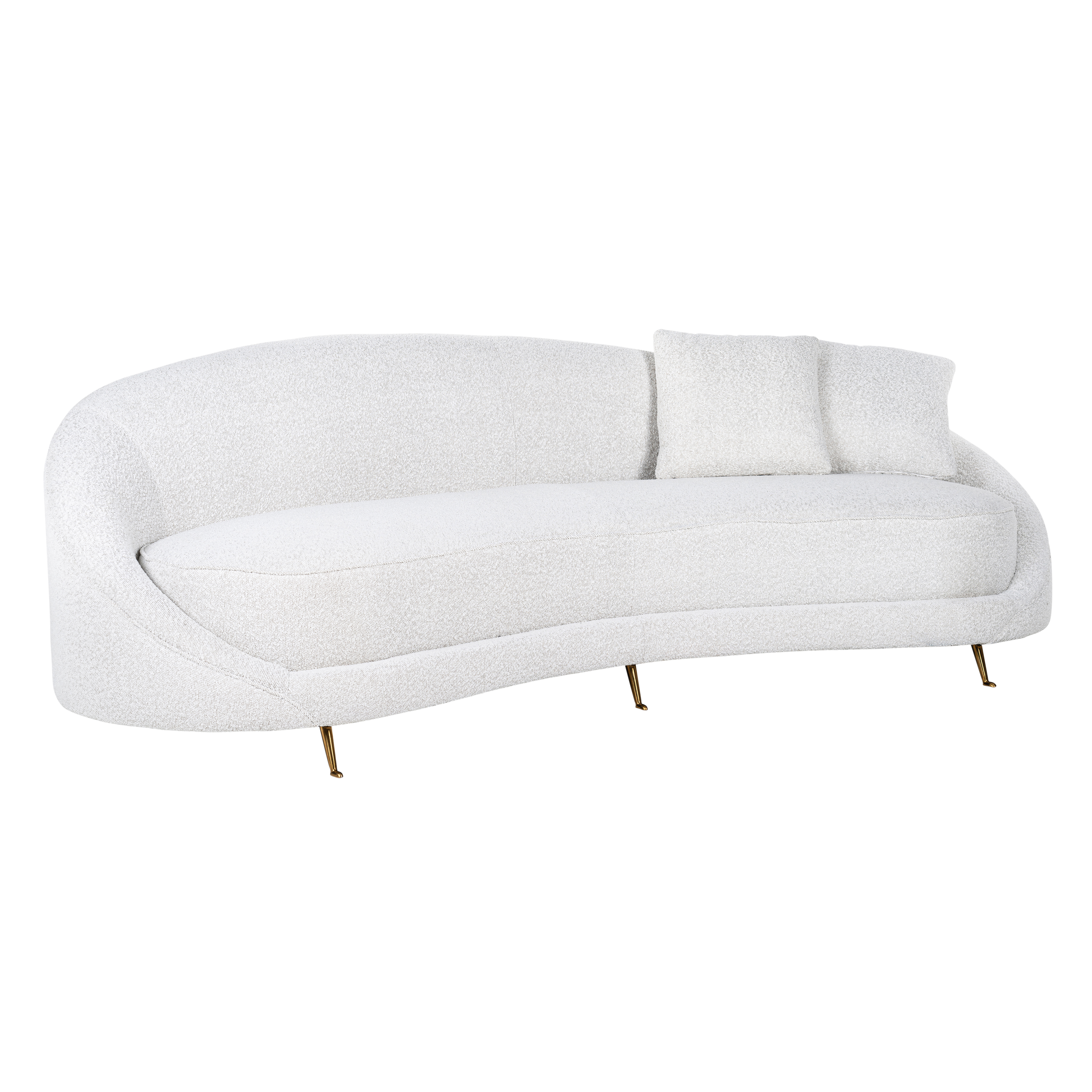 Richmond Sofa Bourbon mit 2 Kissen Weiß / Gold (Copenhagen 900 Bouclé Weiß)