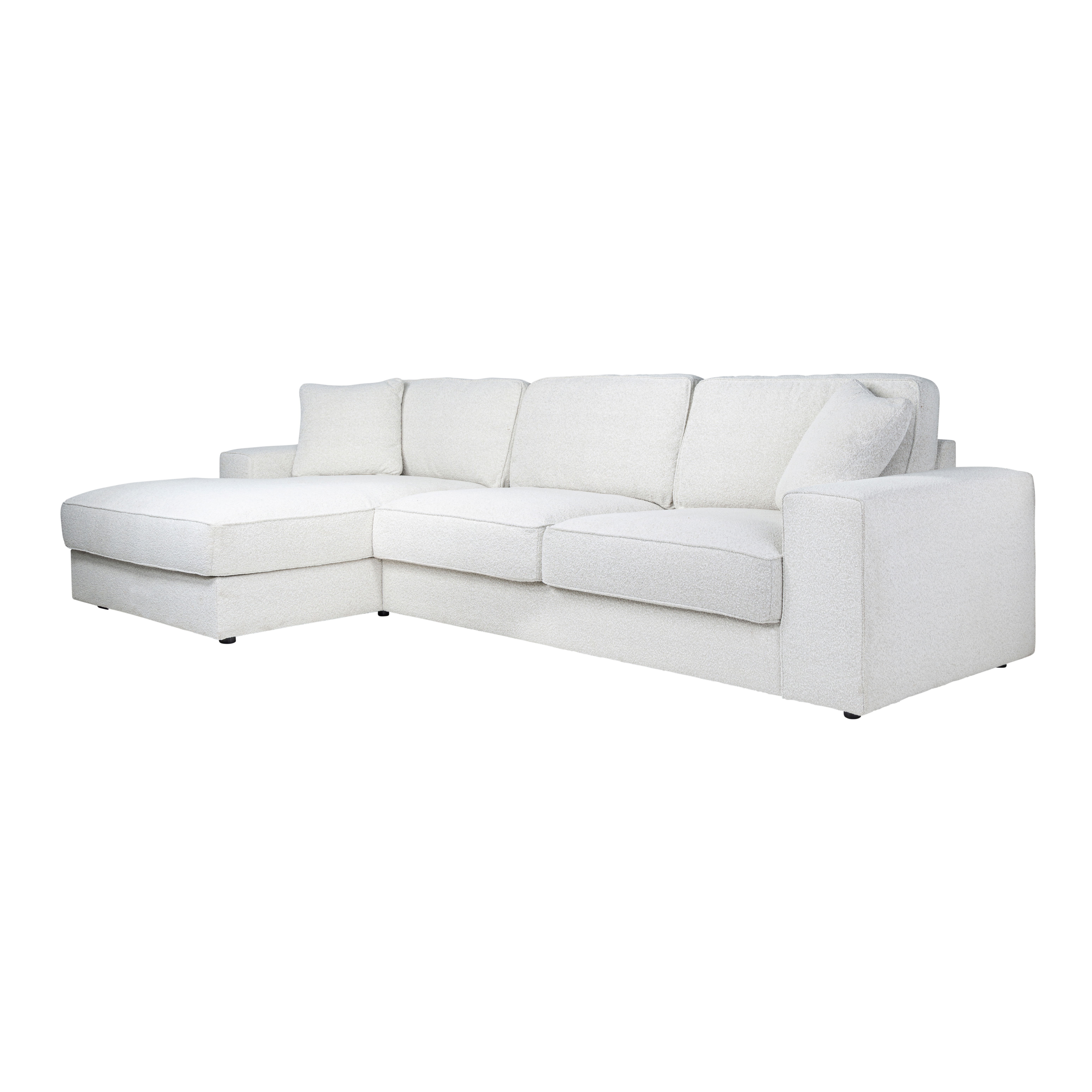 Couch Santos Lounge links + 2,5 Sitzer white bouclé (Copenhagen 900 Bouclé White)