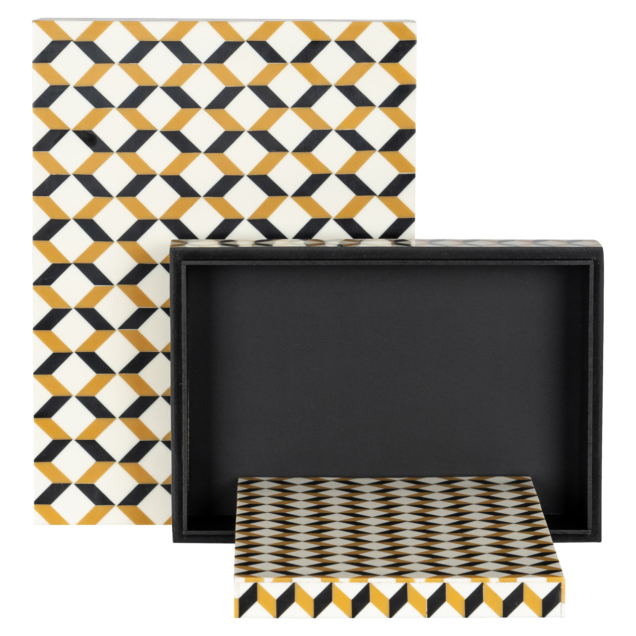 Aufbewahrungsbox Frences black/gold (Set of 2)