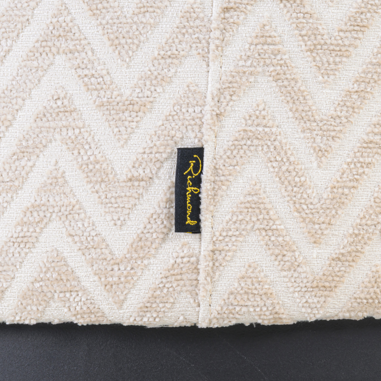 Hocker & Fußbank Lexie beige chevron 70Ø