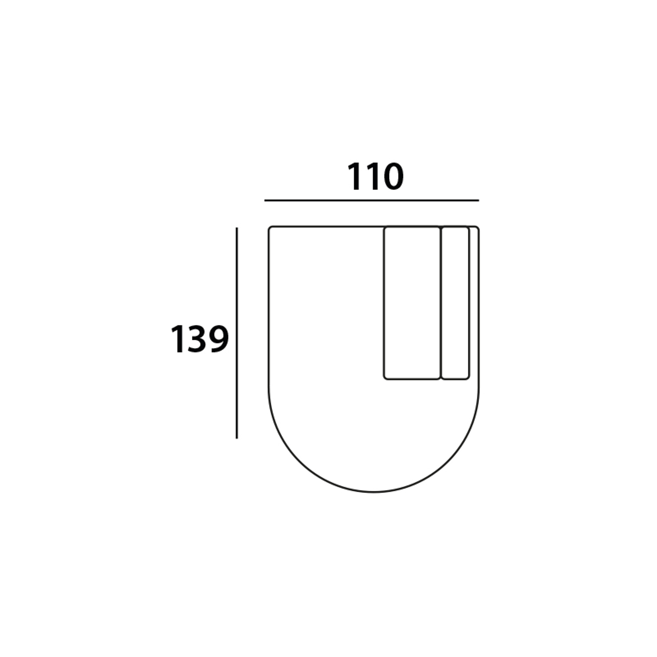 Sofa Bolica cayenne ecru ottoman right