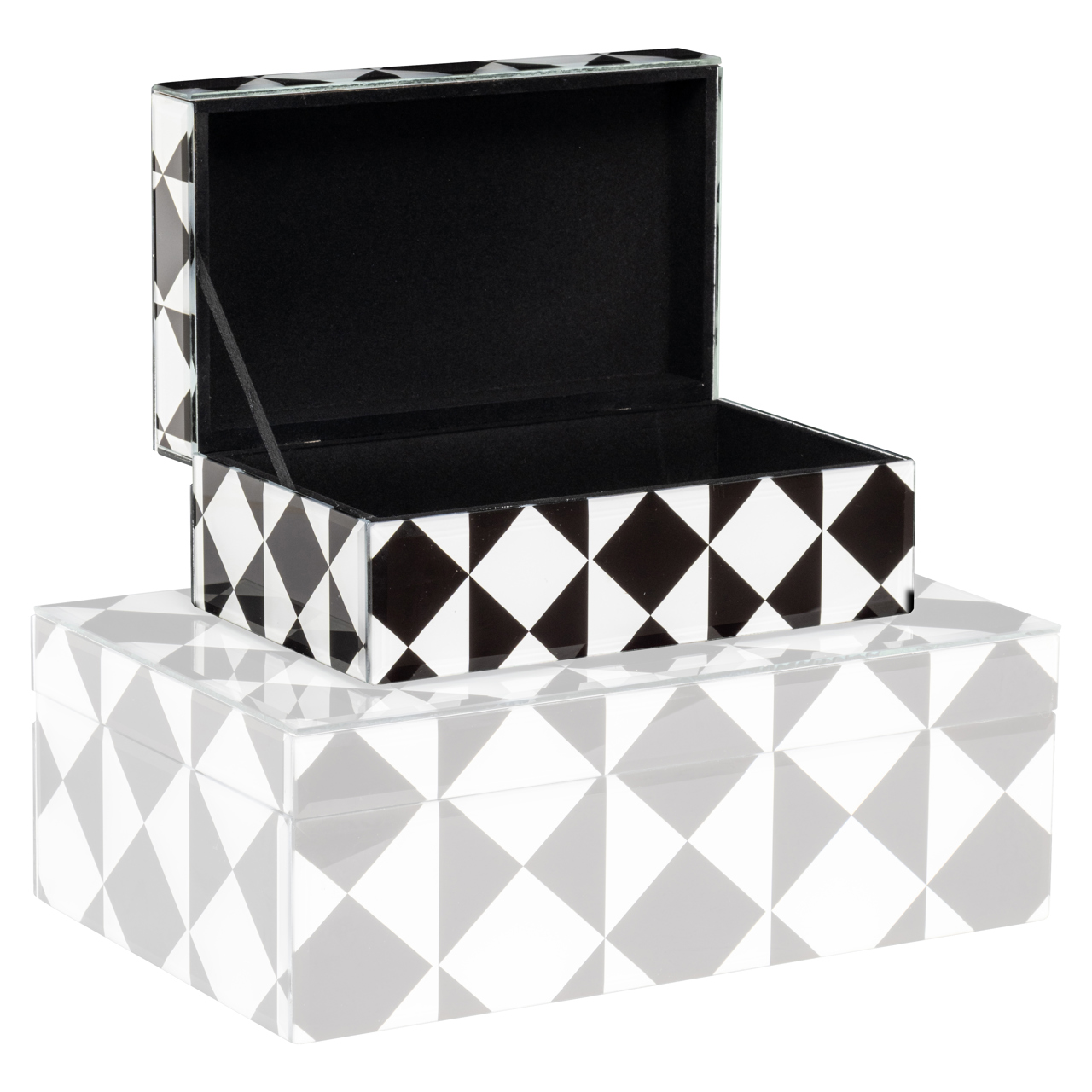 Aufbewahrungsbox Silas black/white small