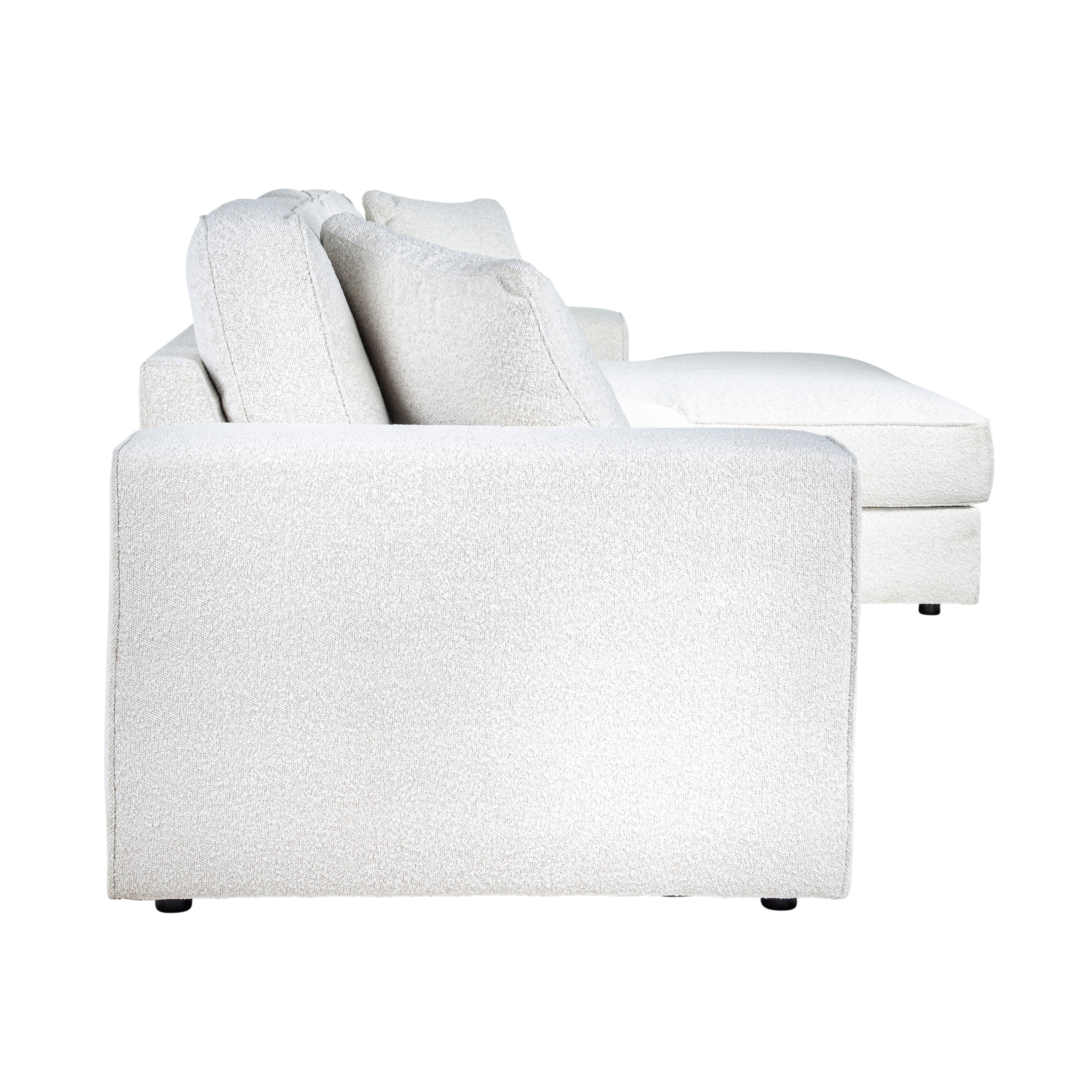 Couch Santos 2,5 Sitzer + Lounge rechts white bouclé (Copenhagen 900 Bouclé White)