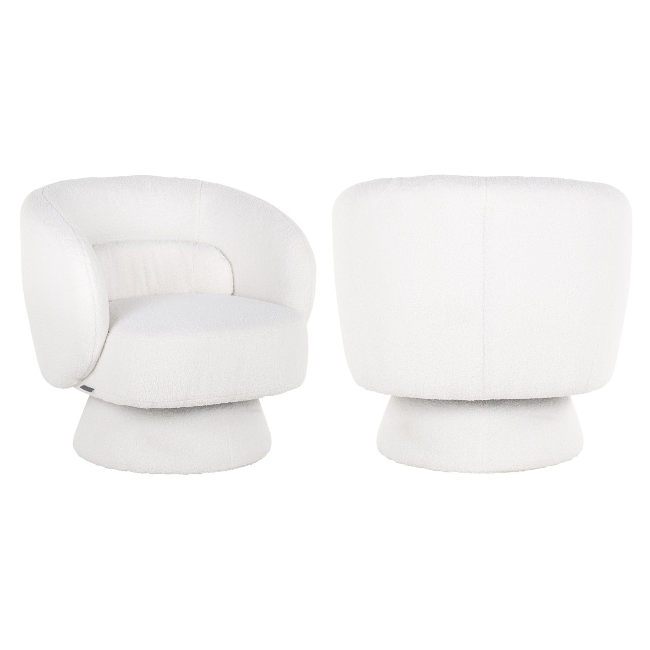 Lounge Stuhl Senna white furry swivel