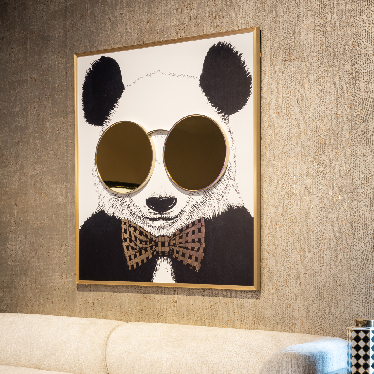 Wandkunst Panda black/gold
