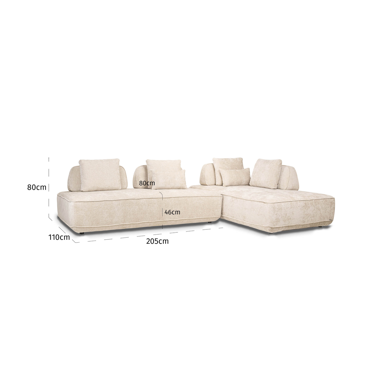 Sofa Tudor natural boldweave 2,5-seater movable backrest