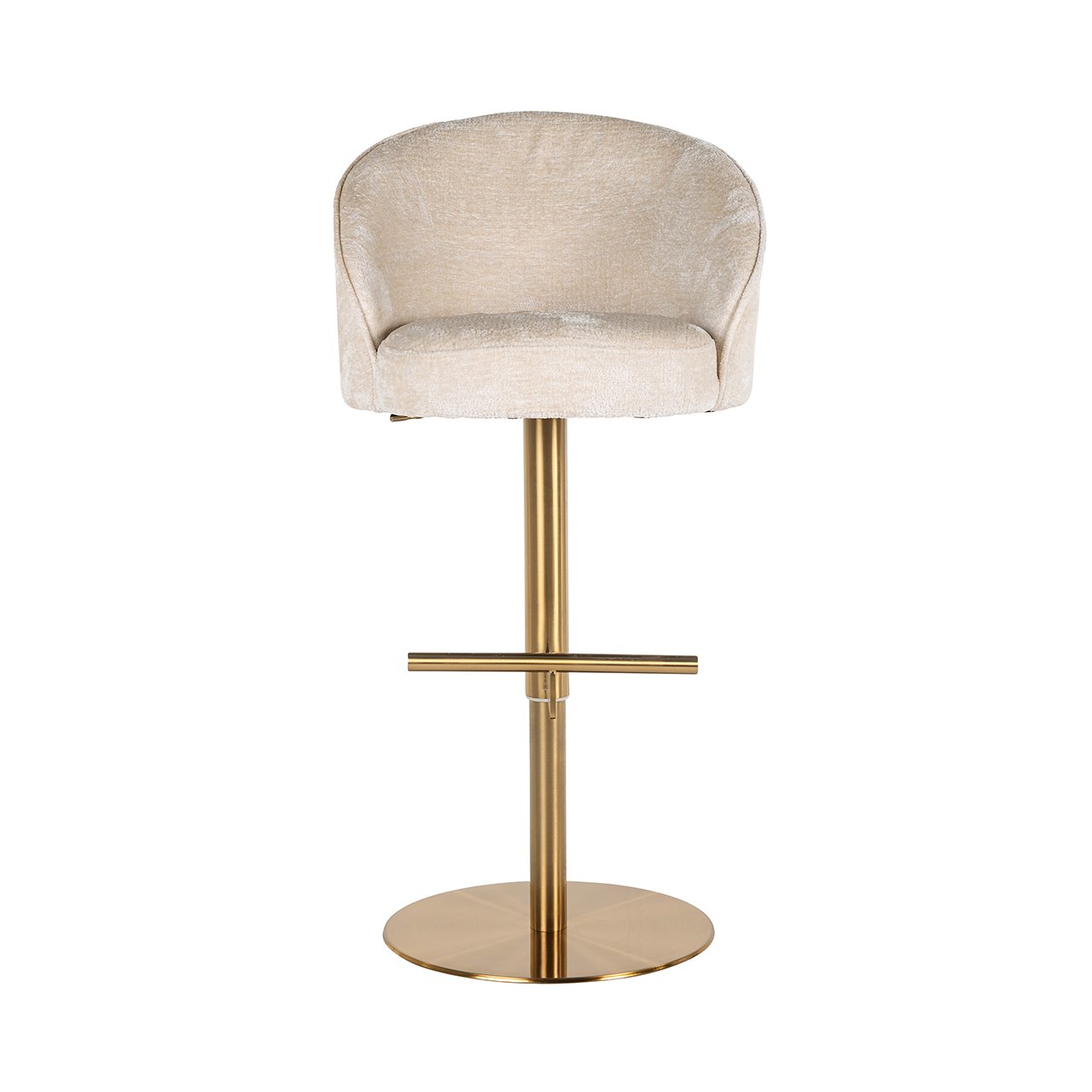 Barhocker Zabi white chenille swivel