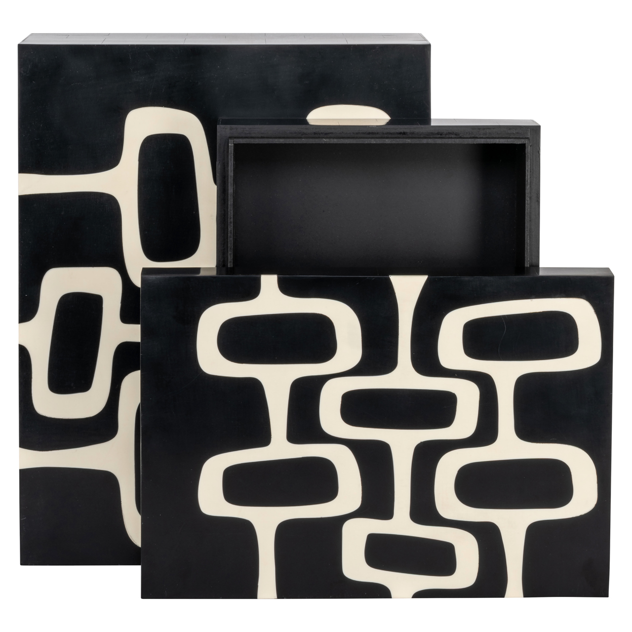 Aufbewahrungsbox Lux black/white (Set of 2)