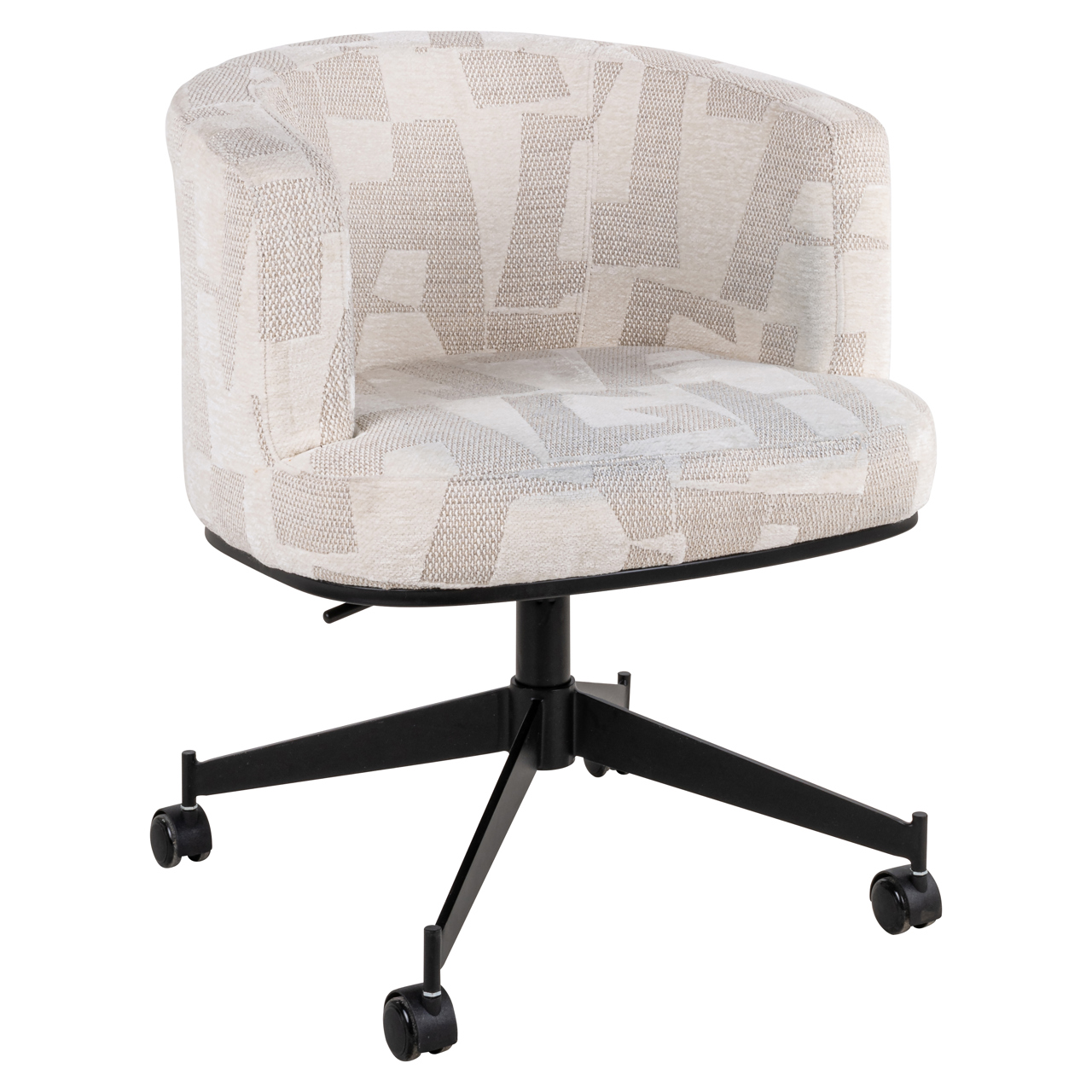 Esszimmerstuhl Rochenne beige graffic swivel on wheels