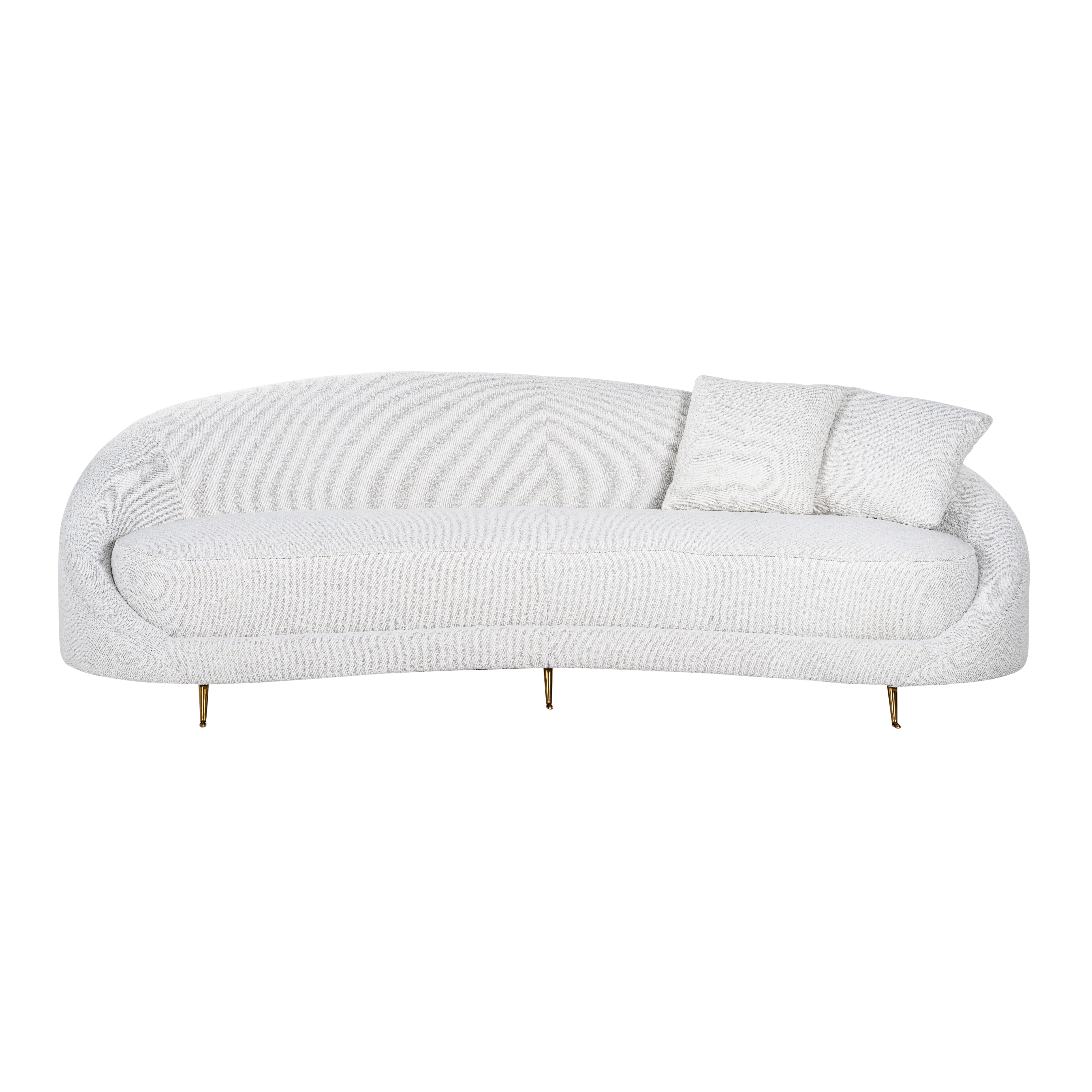 Richmond Sofa Bourbon mit 2 Kissen Weiß / Gold (Copenhagen 900 Bouclé Weiß)