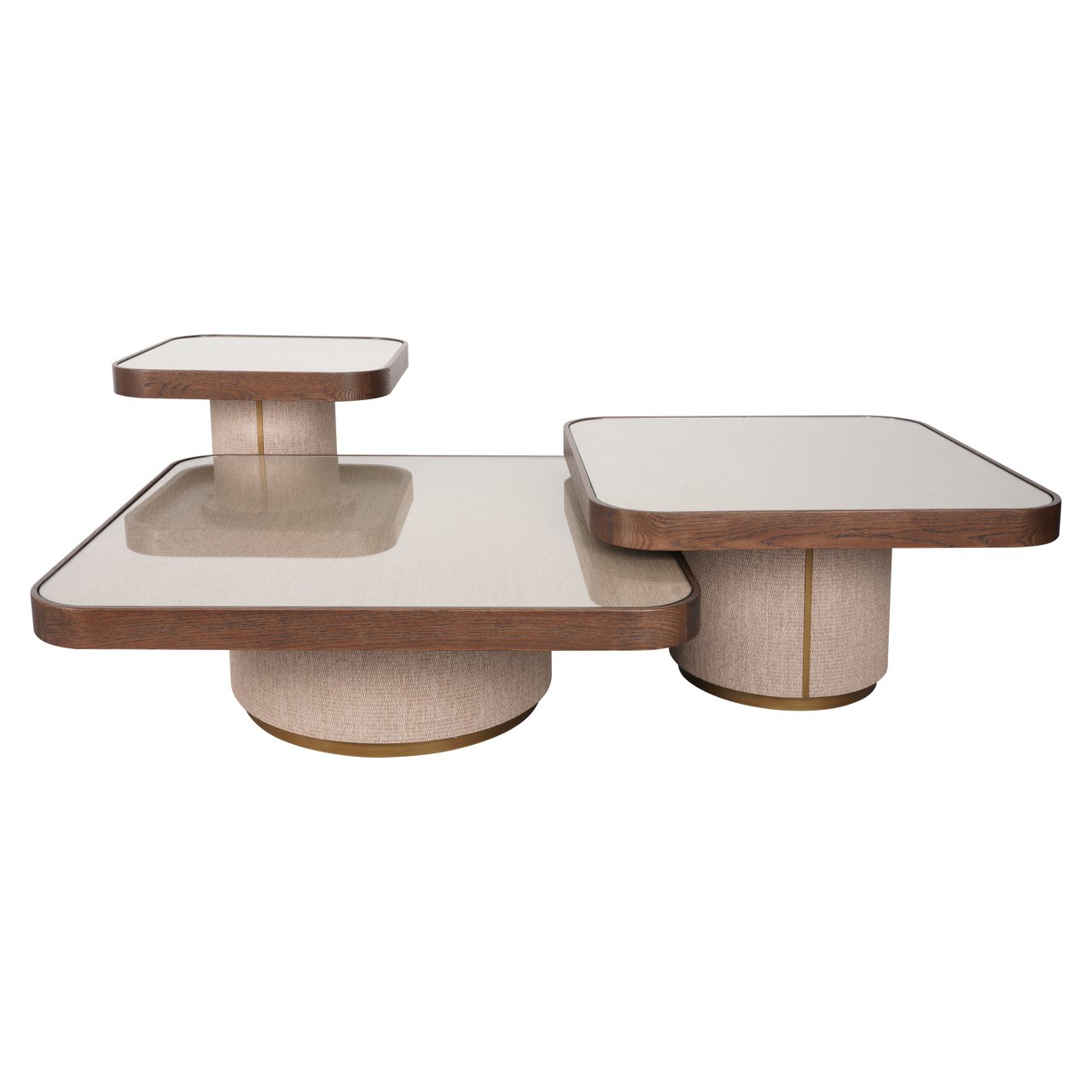 Couchtisch Willox brown  including glass (Set of 2)