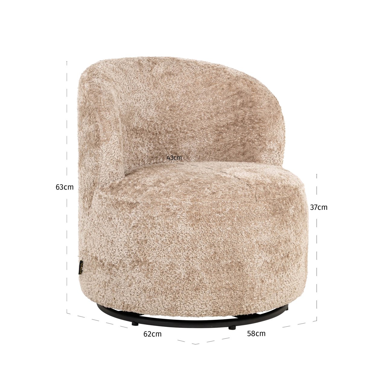 Lounge Stuhl Jackie sheep natural swivel kids