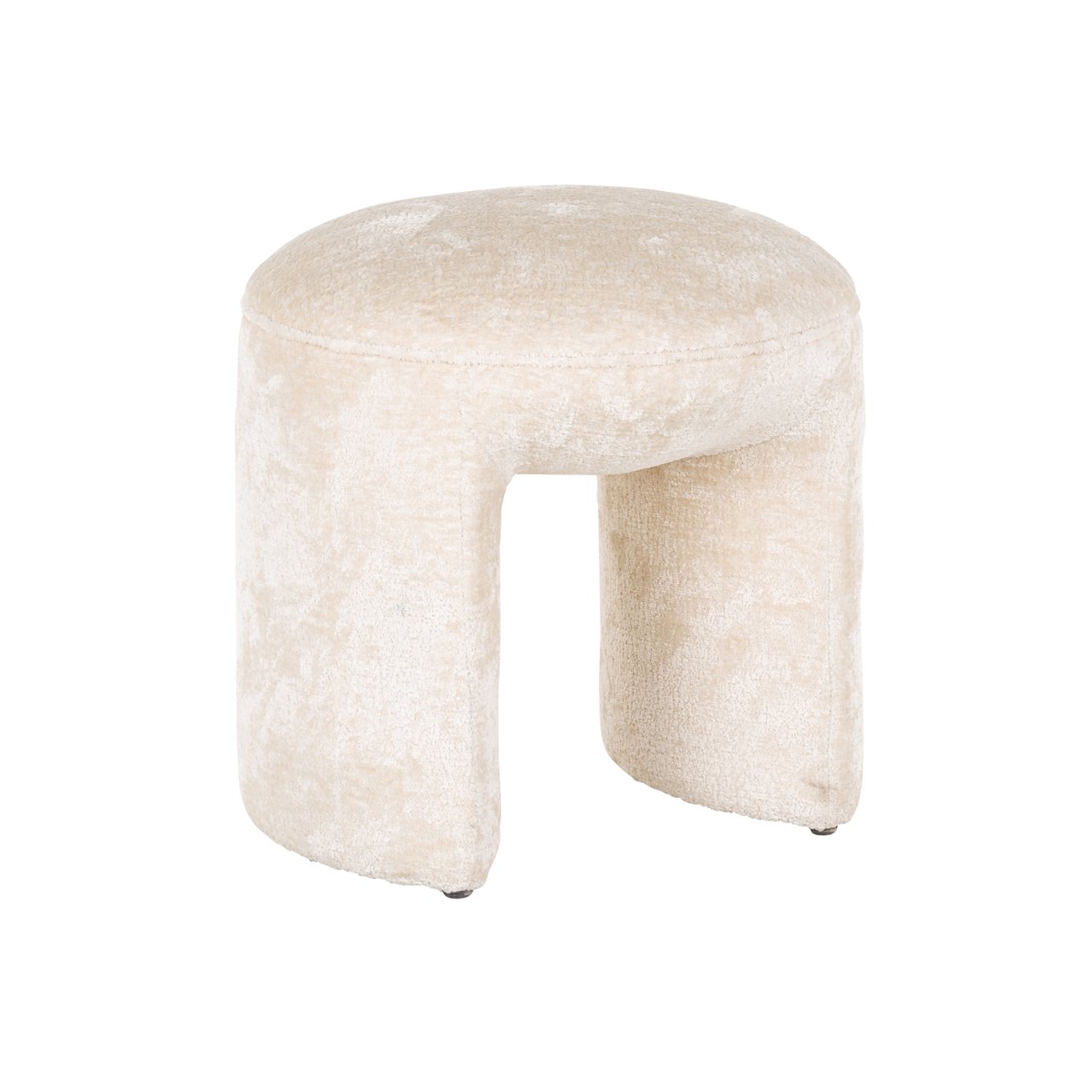 Hocker & Fußbank Fargo white chenille