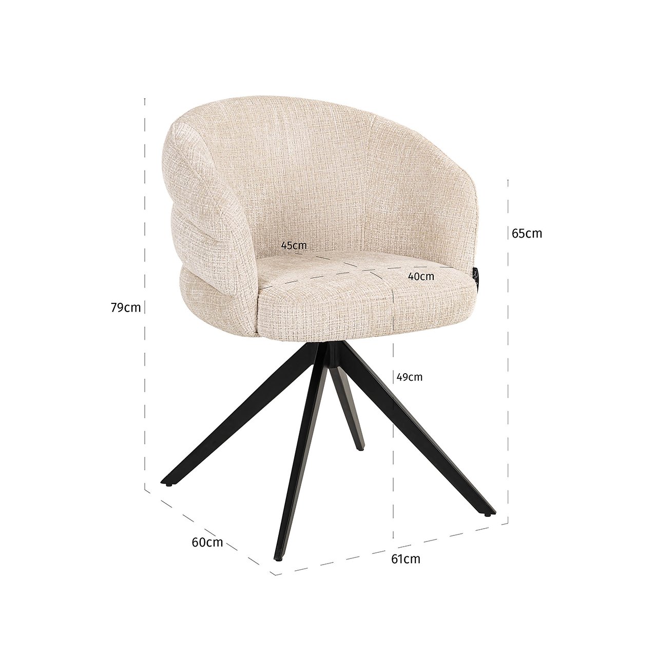 Drehsessel Serenity beige chenille (Niagara 902 beige Chenille) Drehsessel Serenity beige chenille (Niagara 902 beige Chenille)