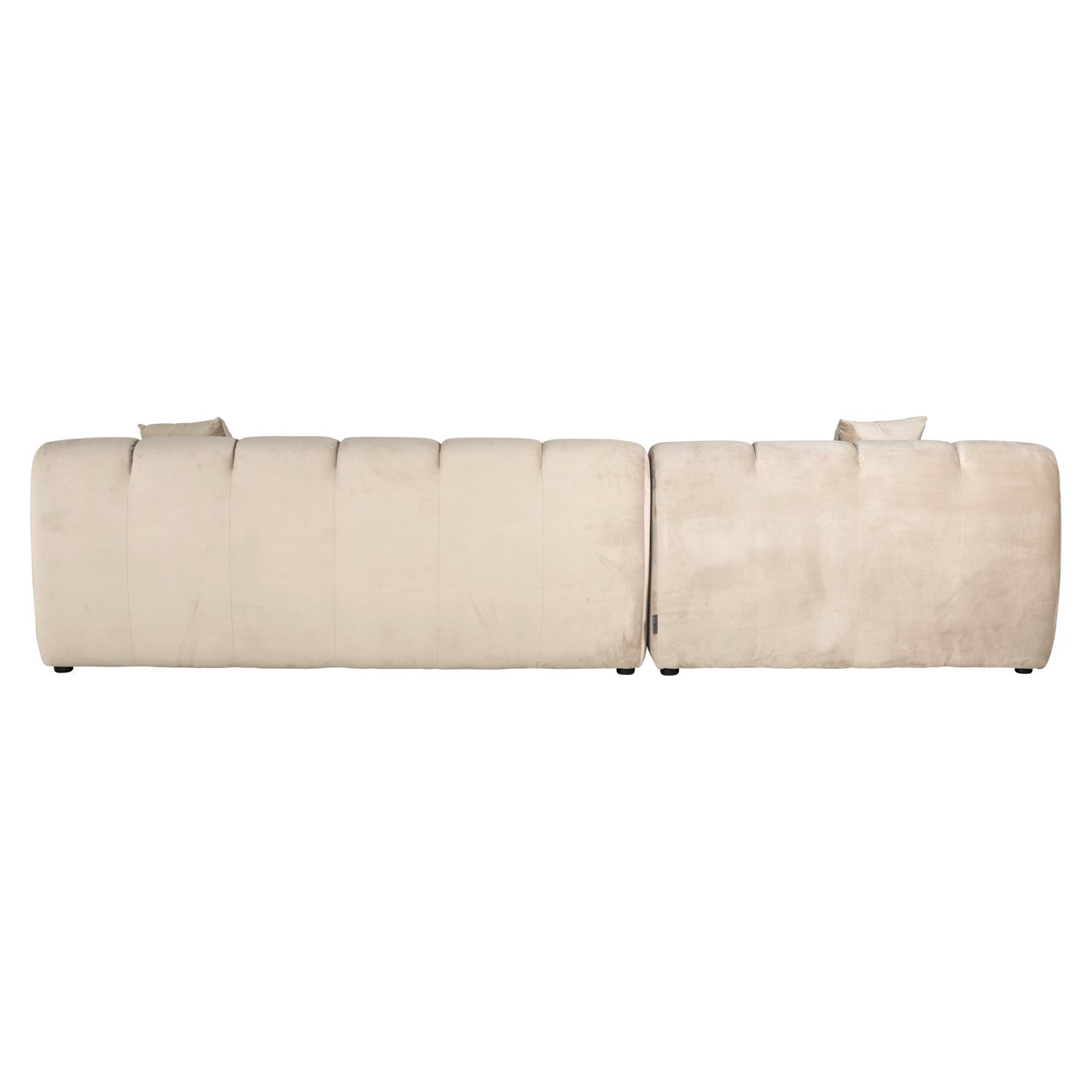 Sofa Cube khaki velvet 3-seater + lounge left