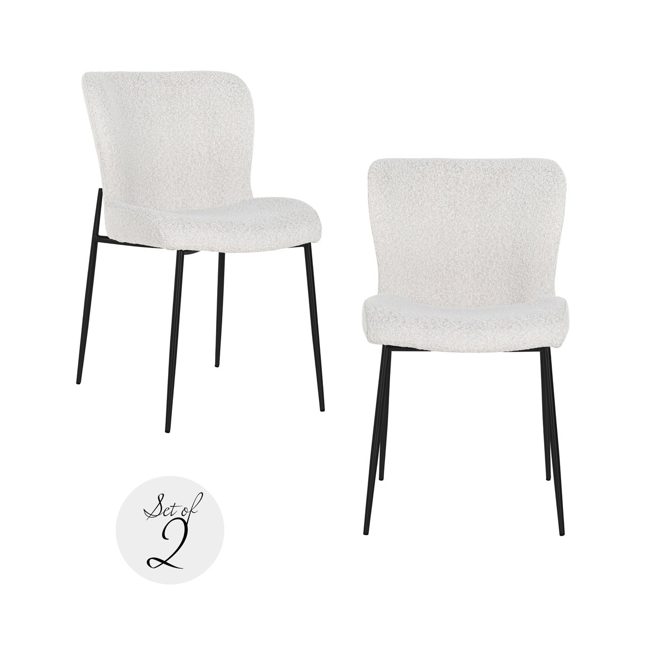 Esszimmerstuhl Darby white bouclé (Set of 2) Esszimmerstuhl Darby white bouclé (Set of 2)