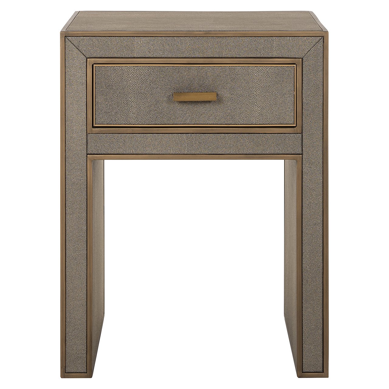 Nachttisch Bloomville 1 Schublade mit Glas (Brown)