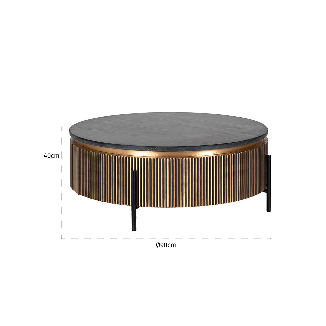 Couchtisch Ironville 90Ø (Gold)