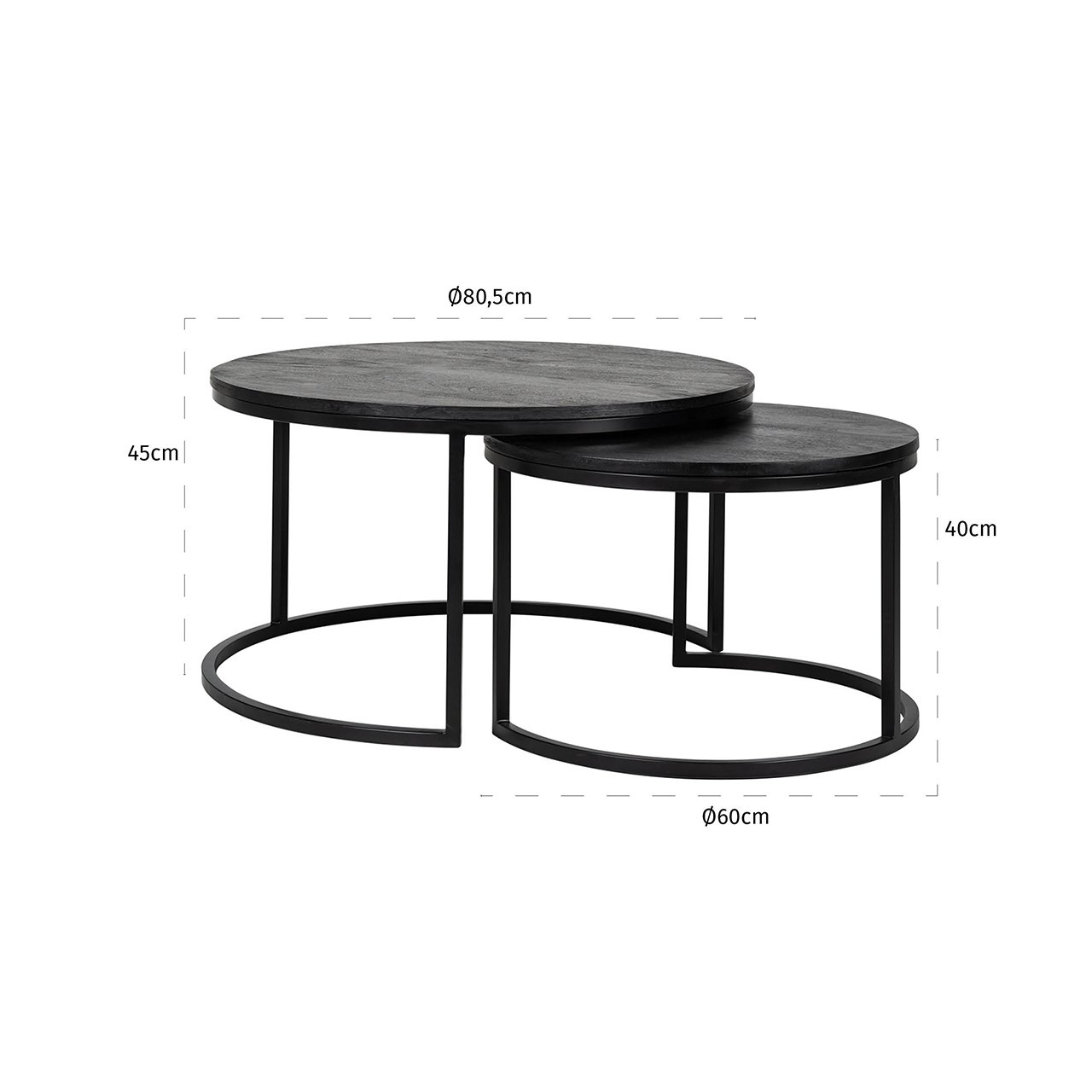 Couchtisch Catana set von 2 (Black)