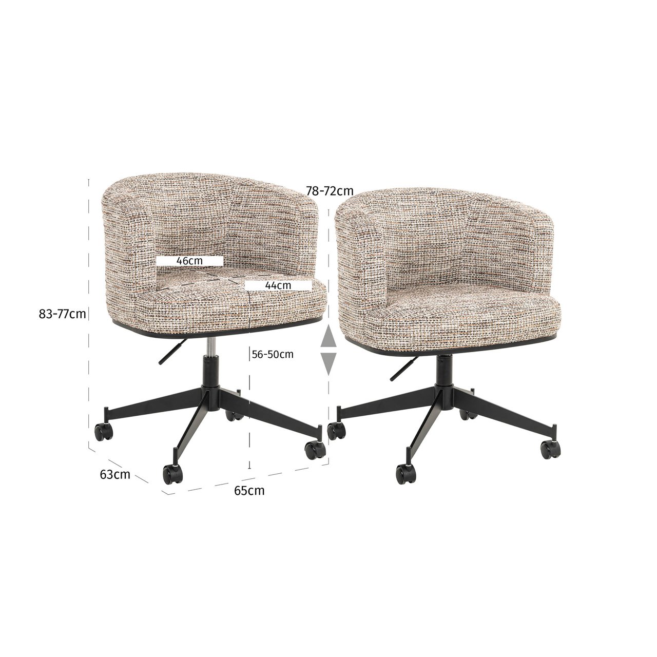Esszimmerstuhl Rochenne trendy nature swivel on wheels Esszimmerstuhl Rochenne trendy nature swivel on wheels