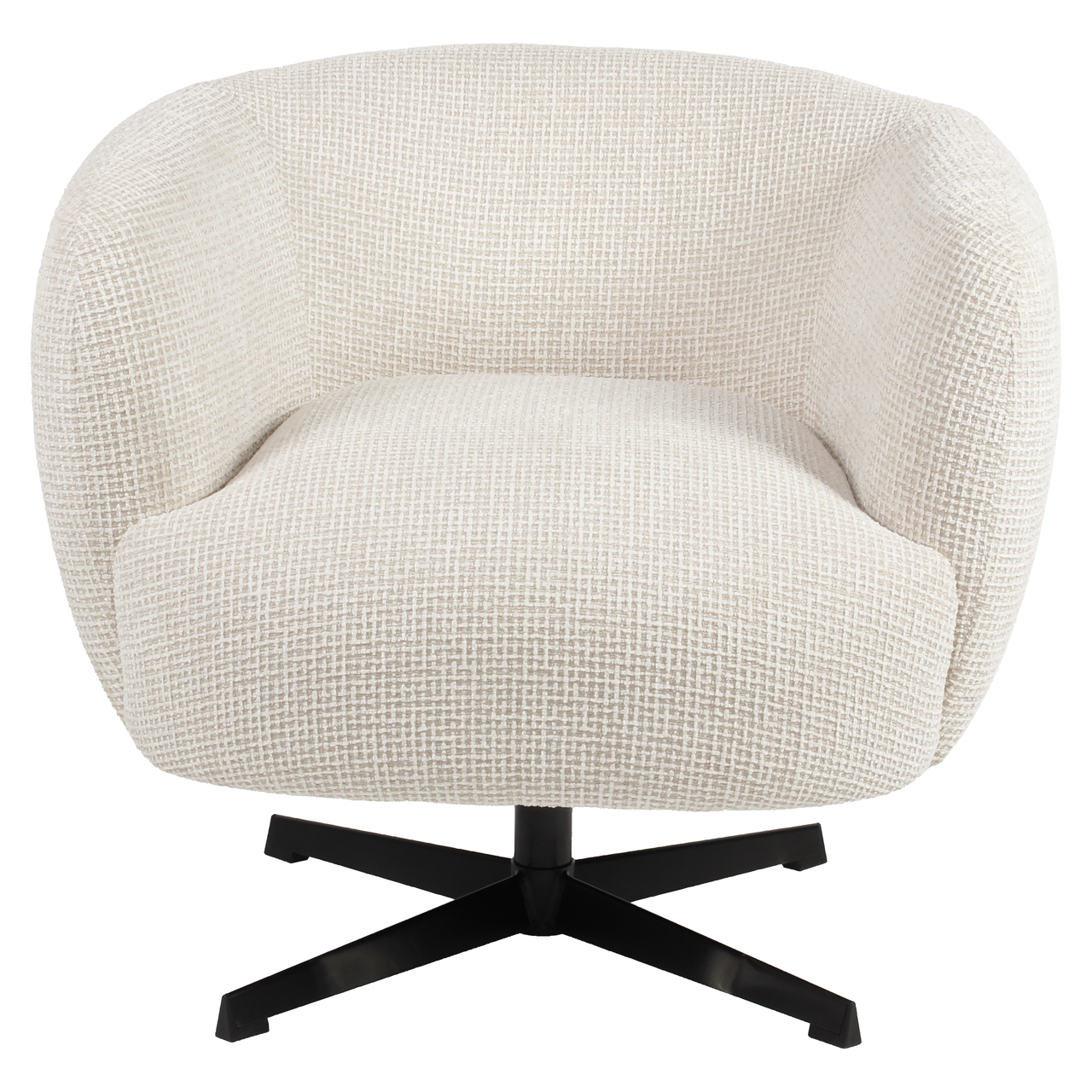 Lounge Stuhl Estelle beige blockweave swivel
