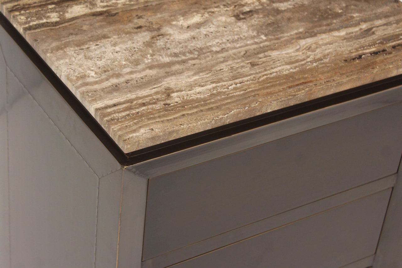 Nachttisch Russo brown 3-drawers