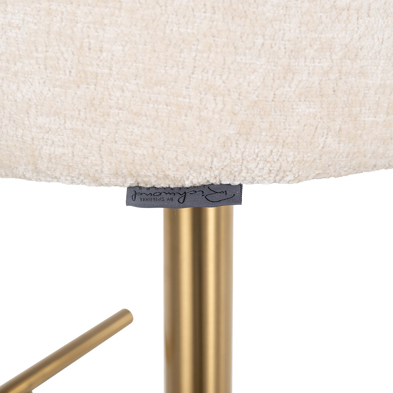 Barhocker Zabi white chenille swivel
