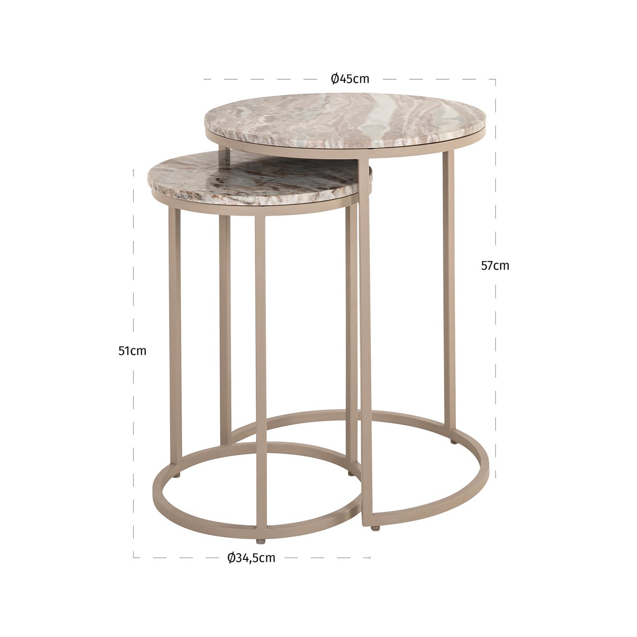 Beistelltisch Fairfax clay (Set of 2)